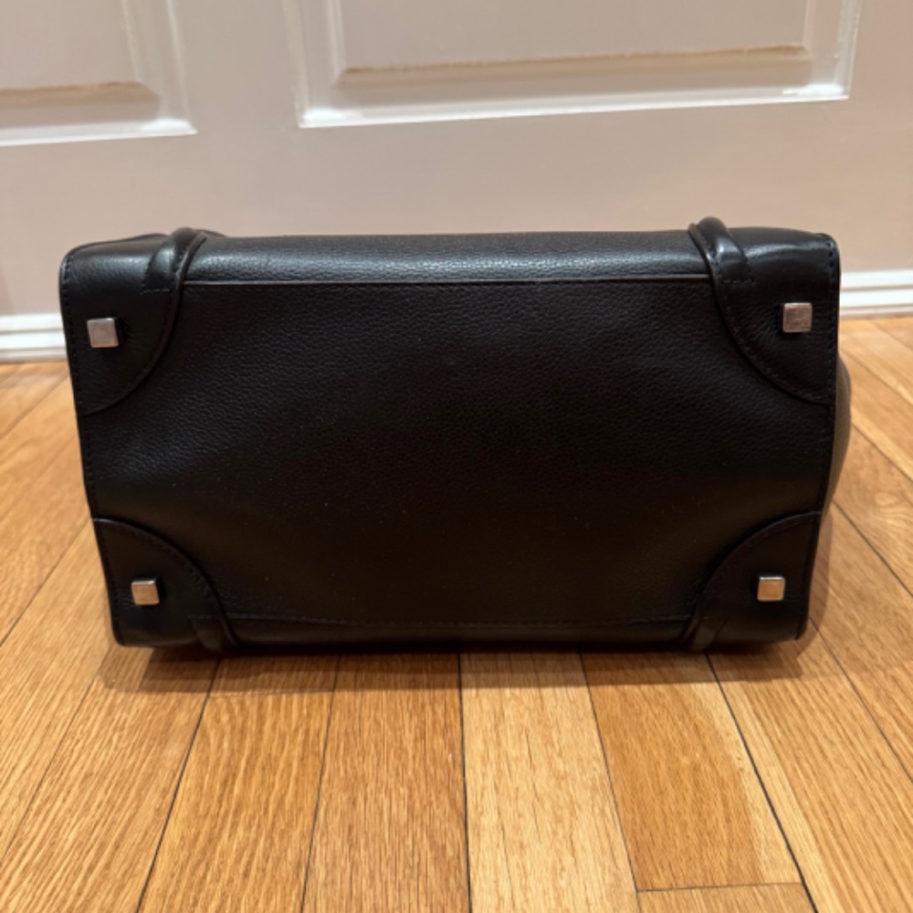 CELINE MINI LUGGAGE BAG - Drummed Calfskin Leather - Black - Picture 4 of 16